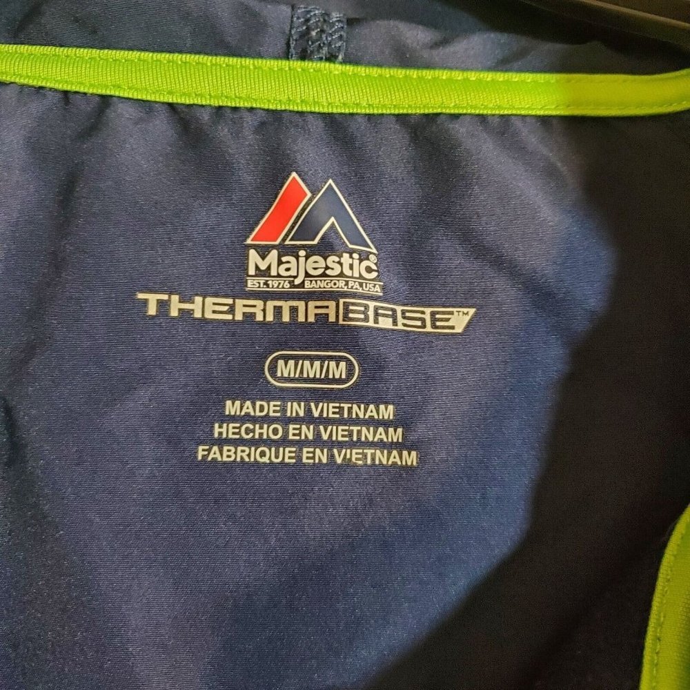 NFL Seattle Seahawks Majestic Zip Up Thermabase Size M Blue Logo Hooded Jacket - Picture 10 of 10